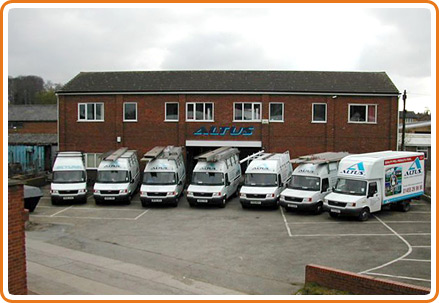 A photo of the Altus Windows vans